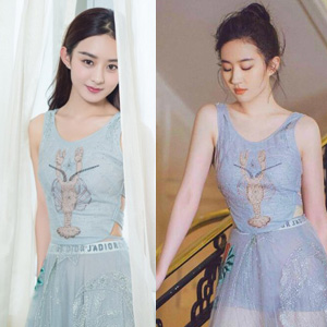同是龙虾裙，为何刘亦菲穿就是仙赵丽颖就是俗？